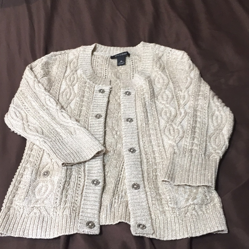 Whbm gorgeous gold sparkle cardigan